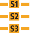 Yellow lines with S1,S2 or S3 square label